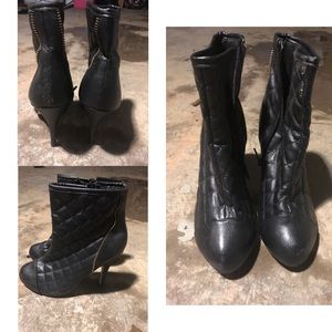 Designer Leather Ankle Boot Heels